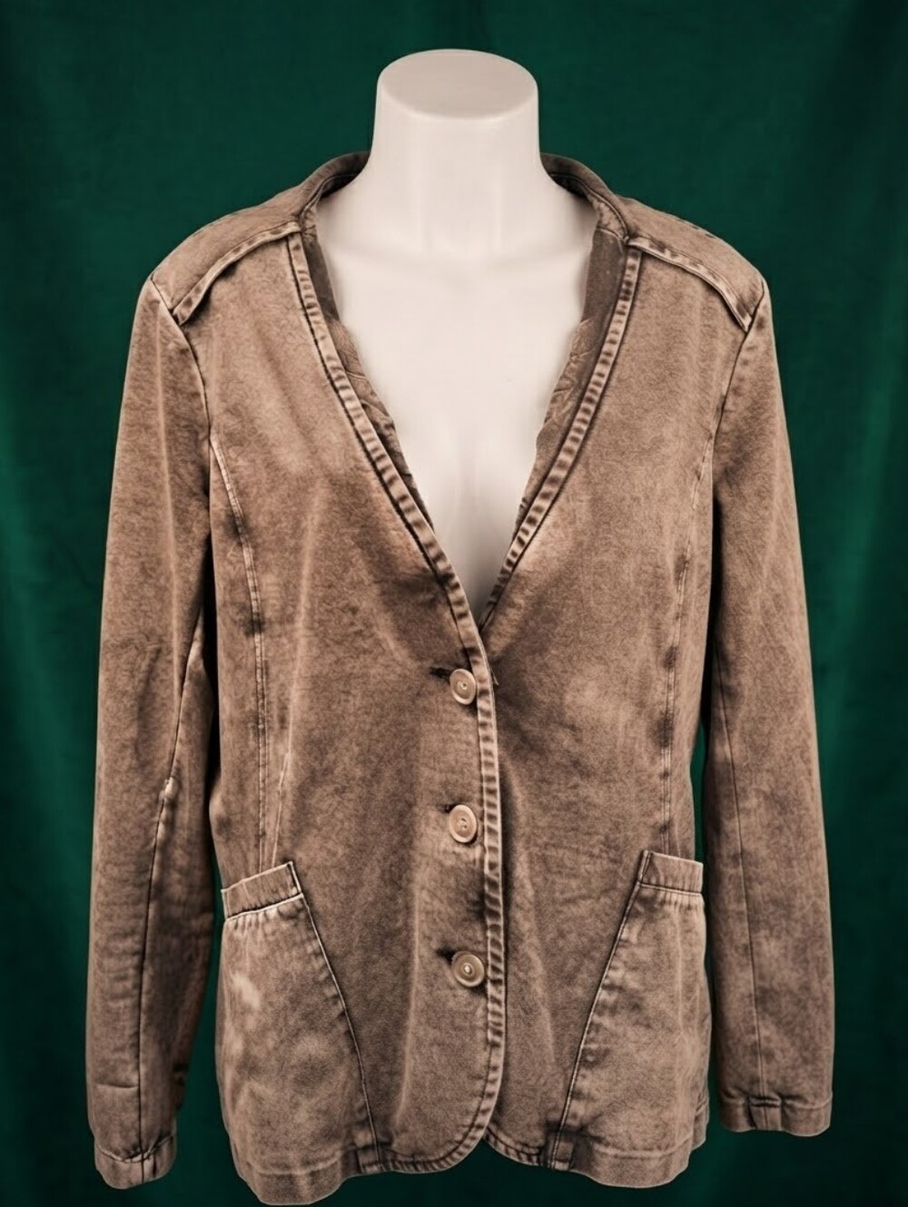 Sandwich_ Women's Grey Acid Wash Cardigan Blazer - Picture 2 of 7